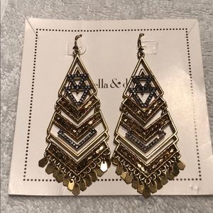 Stella & Dot earrings gold chandelier